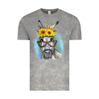 Cloud Rock Sunflower Glasses Donkey Vintage Tee - RanaPortraitStore