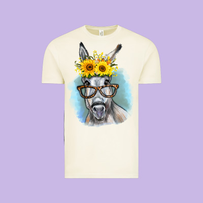 Sunflower Glasses Donkey Vintage Tee Designed By Ranaportraitstore