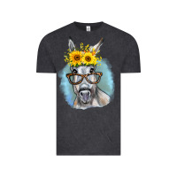 Vintage Black Sunflower Glasses Donkey Vintage Tee - RanaPortraitStore