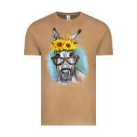 Vintage Camel Sunflower Glasses Donkey Vintage Tee - RanaPortraitStore
