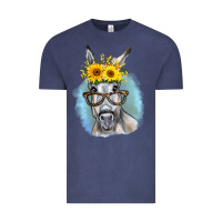 Vintage Denim Sunflower Glasses Donkey Vintage Tee - RanaPortraitStore