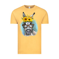 Vintage Mustard Sunflower Glasses Donkey Vintage Tee - RanaPortraitStore