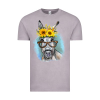 Vintage Zinc Sunflower Glasses Donkey Vintage Tee - RanaPortraitStore