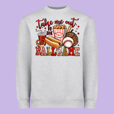 Take Me Out To The Ball Game Baseball Heavyweight Sweatshirt Designed By Jasminsmagicworld