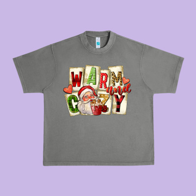 Warm And Cozy Santa Urban Heavy Tee Designed By Fadigitalartstudio