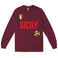 Burgundy sicily Long Sleeve Tee - baoMotion