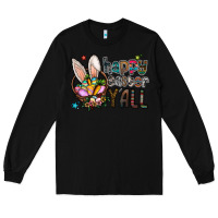 Black happy easter y all Long Sleeve Tee - CowhideDigitalArt