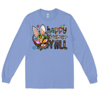 Colony Blue happy easter y all Long Sleeve Tee - CowhideDigitalArt