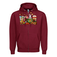 Burgundy Christmas coffee cups with Bull Terrier Zipper Hoodie - RanaPortraitStore