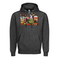Charcoal Heather Christmas coffee cups with Bull Terrier Zipper Hoodie - RanaPortraitStore