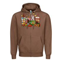 Chestnut Christmas coffee cups with Bull Terrier Zipper Hoodie - RanaPortraitStore