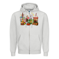 Dove Grey Christmas coffee cups with Bull Terrier Zipper Hoodie - RanaPortraitStore