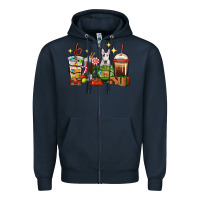 Navy Christmas coffee cups with Bull Terrier Zipper Hoodie - RanaPortraitStore