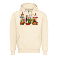 Sandshell Christmas coffee cups with Bull Terrier Zipper Hoodie - RanaPortraitStore