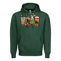 Sports Green Christmas coffee cups with Bull Terrier Zipper Hoodie - RanaPortraitStore