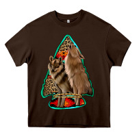 Chocolate Brown howling wolves arrowhead Heavy Core Tee - Jasminsmagicworld