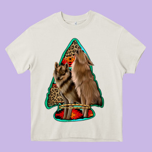 Howling Wolves Arrowhead Heavy Core Tee Designed By Jasminsmagicworld