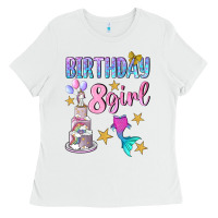 White birthday girl 8 Ladies Tee - BundleAndBundleShop