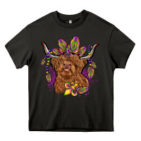 Asphalt mardi gras cow Heavy Core Tee - OliviaCreatesArt