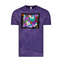 Cloud Purple halloween ghost and turquoise glitter background Vintage Tee - BundleAndBundleShop
