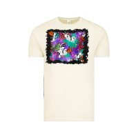 Vintage Arctic halloween ghost and turquoise glitter background Vintage Tee - BundleAndBundleShop