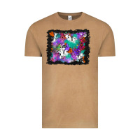 Vintage Camel halloween ghost and turquoise glitter background Vintage Tee - BundleAndBundleShop