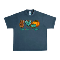 Midnight Navy peace love pumpkins Urban Heavy Tee - Jasminsmagicworld