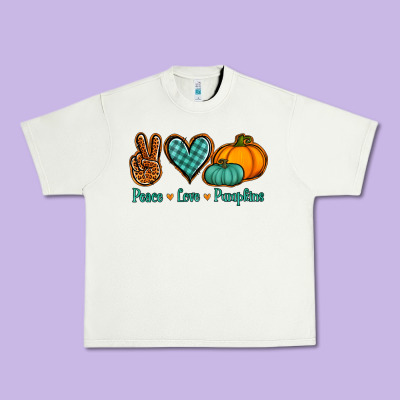 Peace Love Pumpkins Urban Heavy Tee Designed By Jasminsmagicworld