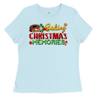 Baby Blue baking christmas memories Ladies Tee - FaDigitalArtStudio