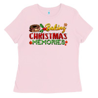 Bubblegum Pink baking christmas memories Ladies Tee - FaDigitalArtStudio