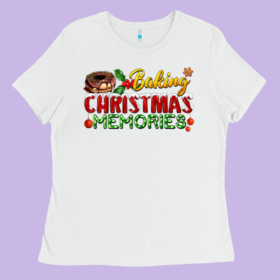 Baking Christmas Memories Ladies Tee Designed By Fadigitalartstudio