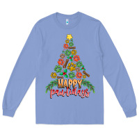 Colony Blue paw print christmas tree Long Sleeve Tee - CowhideDigitalArt