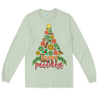 Matcha paw print christmas tree Long Sleeve Tee - CowhideDigitalArt