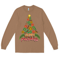 Toasted Coconut paw print christmas tree Long Sleeve Tee - CowhideDigitalArt
