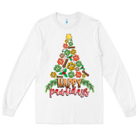 White paw print christmas tree Long Sleeve Tee - CowhideDigitalArt