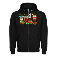 Black Christmas coffee cups with White Shepherd Zipper Hoodie - RanaPortraitStore