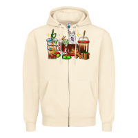 Sandshell Christmas coffee cups with White Shepherd Zipper Hoodie - RanaPortraitStore