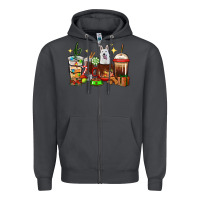 Smoke Christmas coffee cups with White Shepherd Zipper Hoodie - RanaPortraitStore