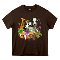Chocolate Brown holstein mardi gras Heavy Core Tee - OliviaCreatesArt