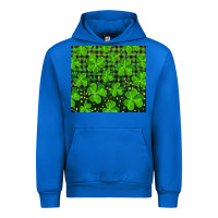 Cobalt shamrock and plaid Urban Hoodie - RanaPortraitStore