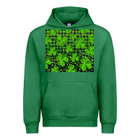 Emerald shamrock and plaid Urban Hoodie - RanaPortraitStore