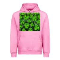 Fuchsia Pink shamrock and plaid Urban Hoodie - RanaPortraitStore