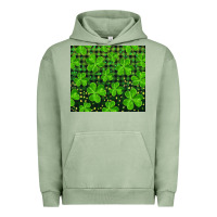 Pigment Oil Green shamrock and plaid Urban Hoodie - RanaPortraitStore