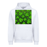 White shamrock and plaid Urban Hoodie - RanaPortraitStore