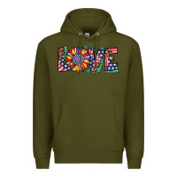 Army Green love sunflower usa flag leopard Premium Hoodie - Artiststas