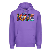 Purple love sunflower usa flag leopard Premium Hoodie - Artiststas