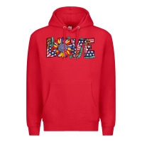 Red love sunflower usa flag leopard Premium Hoodie - Artiststas