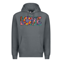 Rock love sunflower usa flag leopard Premium Hoodie - Artiststas