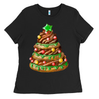 Black chocolate christmas cookie cake Ladies Tee - FaDigitalArtStudio