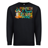 Black Pumpkin spice and Jesus Christ Premium Sweatshirt - RanaPortraitStore